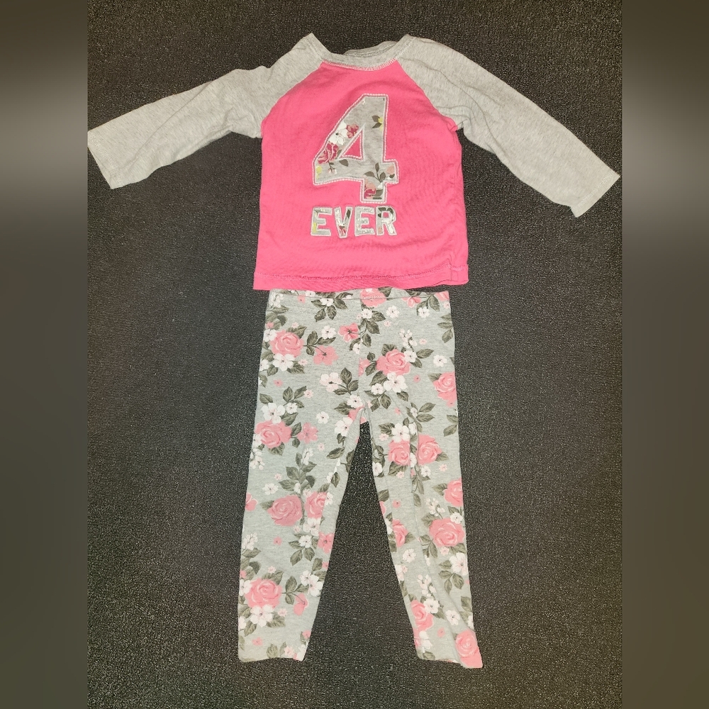 Carter's- 4 Ever Girl's 2pc Longsleeve & Pant set. 12mo